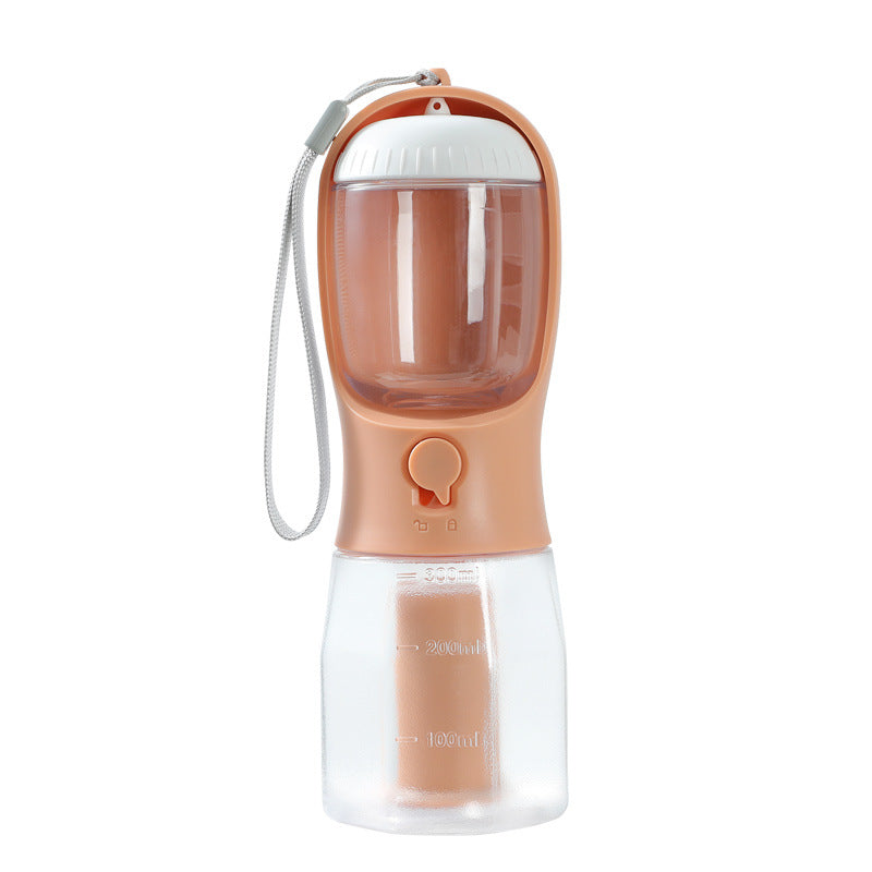 3-in-1 Portable Dog Water Bottle with Food Container & Waste Bag Dispenser – Travel Pet Cup