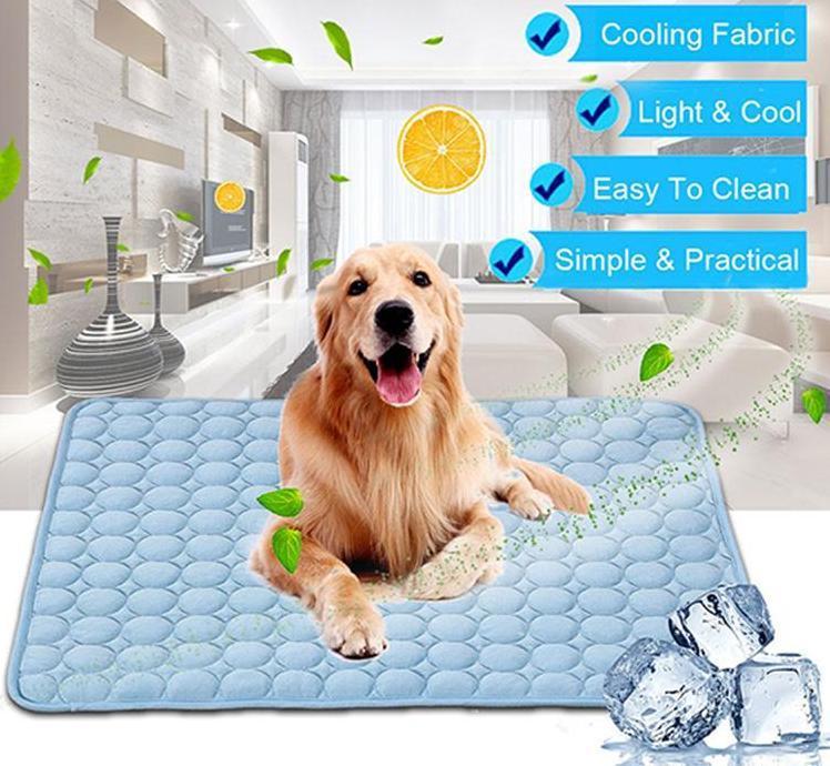 Ice Silk Pet Cooling Pad for Dogs & Cats – Summer Self-Cooling Nest Mat in 4 Sizes
