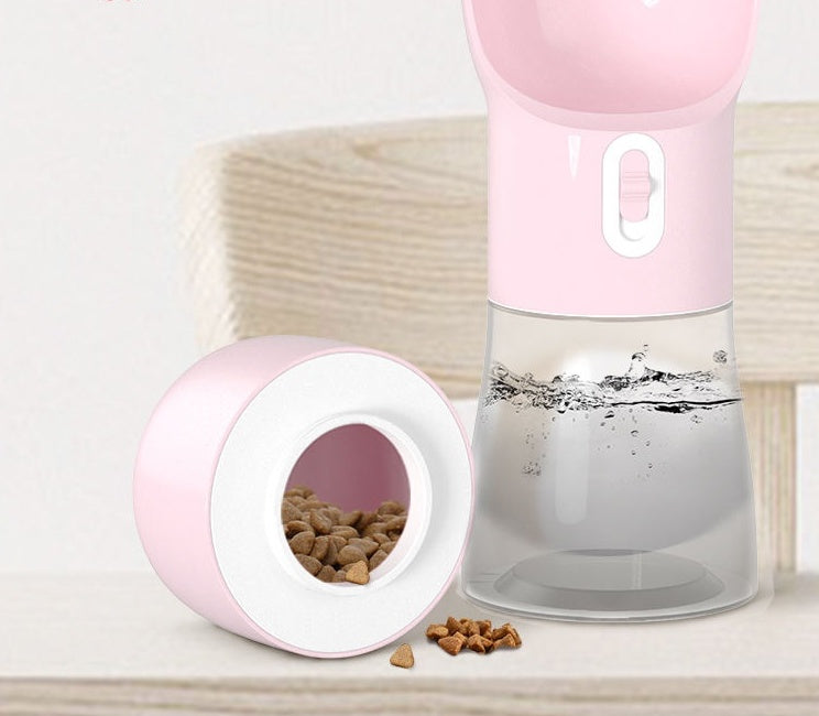 Portable Dog Water Bottle with Food Container – 2-in-1 Leak-Proof Travel Dispenser for Pets