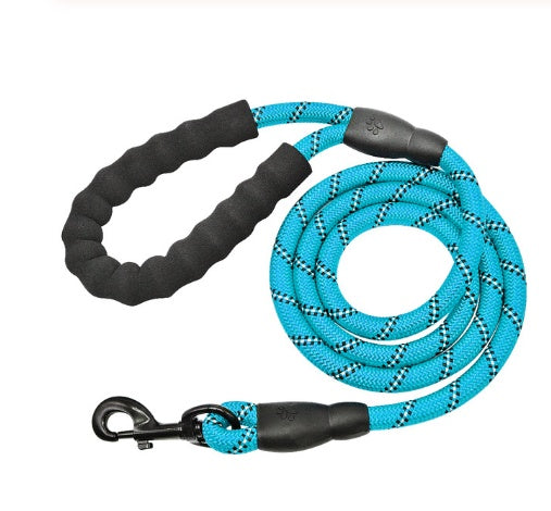 Reflective Dog Leash with Foam Handle – Heavy-Duty Nylon Lead for Small, Medium & Large Dogs
