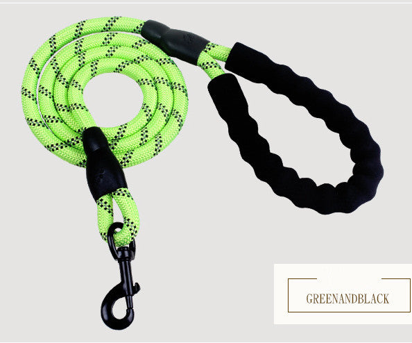 Reflective Dog Leash with Foam Handle – Heavy-Duty Nylon Lead for Small, Medium & Large Dogs