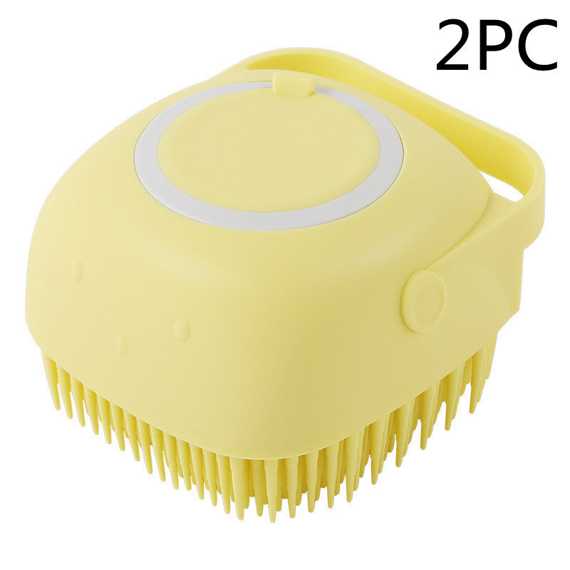Pet Bathing Massage Brush – Silicone Shampoo Dispensing Glove for Dog & Cat Grooming
