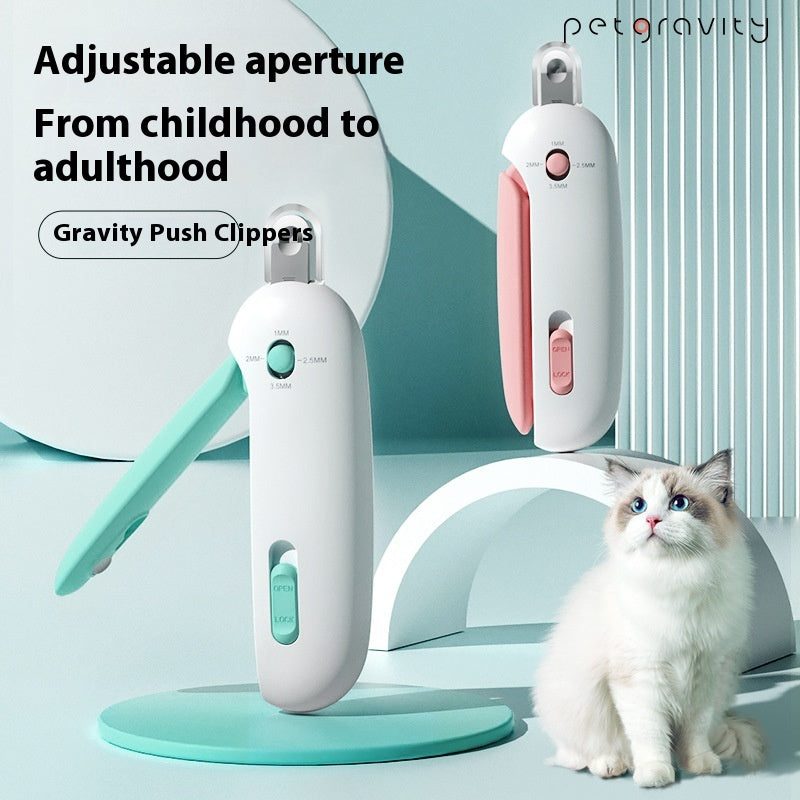 Cat Nail Clippers with Push-Action Spring Mechanism – Easy One-Hand Pet Nail Scissors