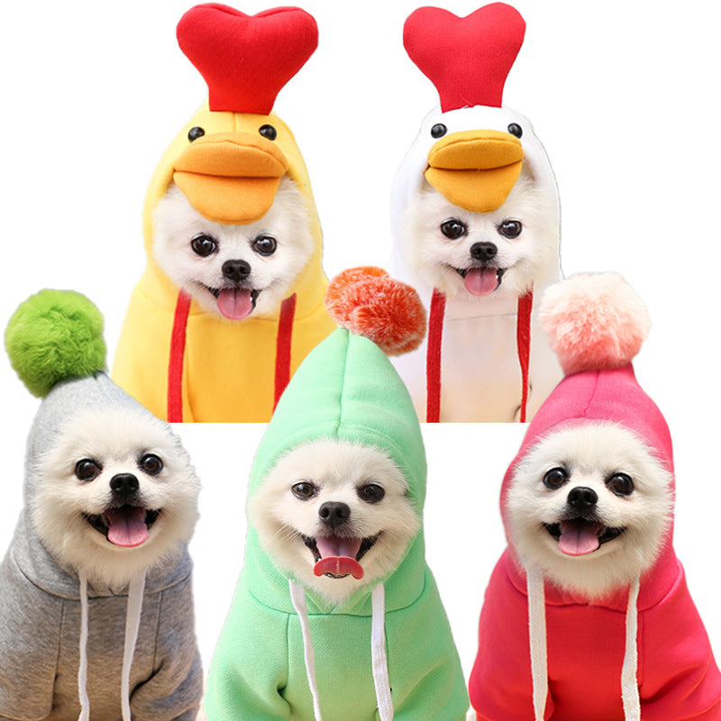 Fleece Dog Hoodie Sweater for Small Breeds – Cute Fruit Design Winter Warm Pet Clothing