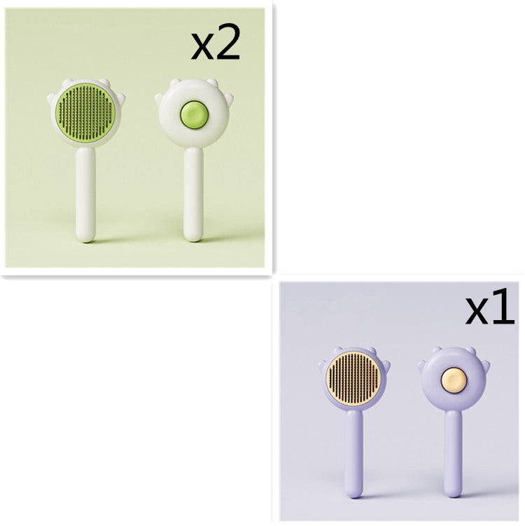 Self-Cleaning Cat & Dog Grooming Comb – Massage Brush for Hair Removal & Detangling