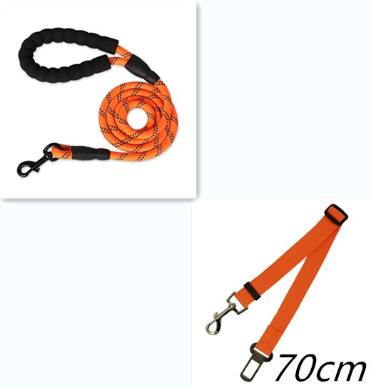 Reflective Dog Leash with Foam Handle – Heavy-Duty Nylon Lead for Small, Medium & Large Dogs