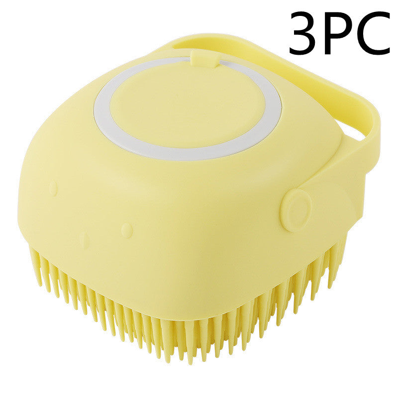 Pet Bathing Massage Brush – Silicone Shampoo Dispensing Glove for Dog & Cat Grooming