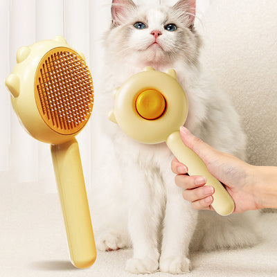 Self-Cleaning Cat & Dog Grooming Comb – Massage Brush for Hair Removal & Detangling
