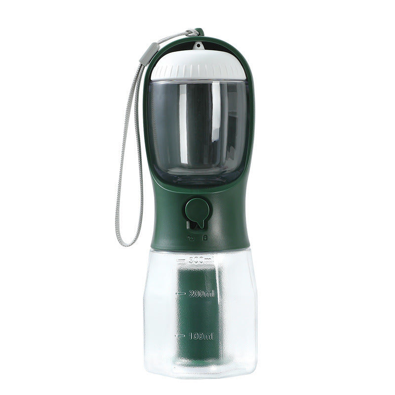 3-in-1 Portable Dog Water Bottle with Food Container & Waste Bag Dispenser – Travel Pet Cup