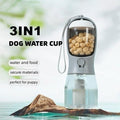 3-in-1 Portable Dog Water Bottle with Food Container & Waste Bag Dispenser – Travel Pet Cup