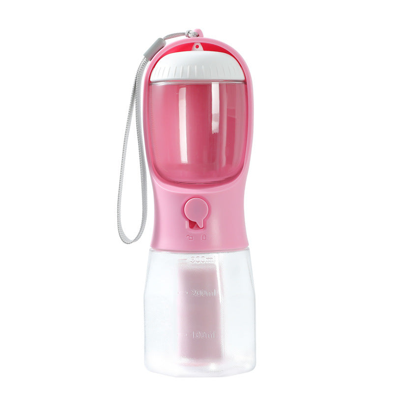 3-in-1 Portable Dog Water Bottle with Food Container & Waste Bag Dispenser – Travel Pet Cup
