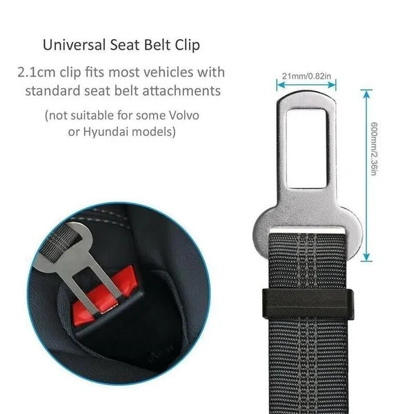 Pet Car Seatbelt Harness Lead 2-Pack – Adjustable Dog Cat Seat Belt for Safe Travel
