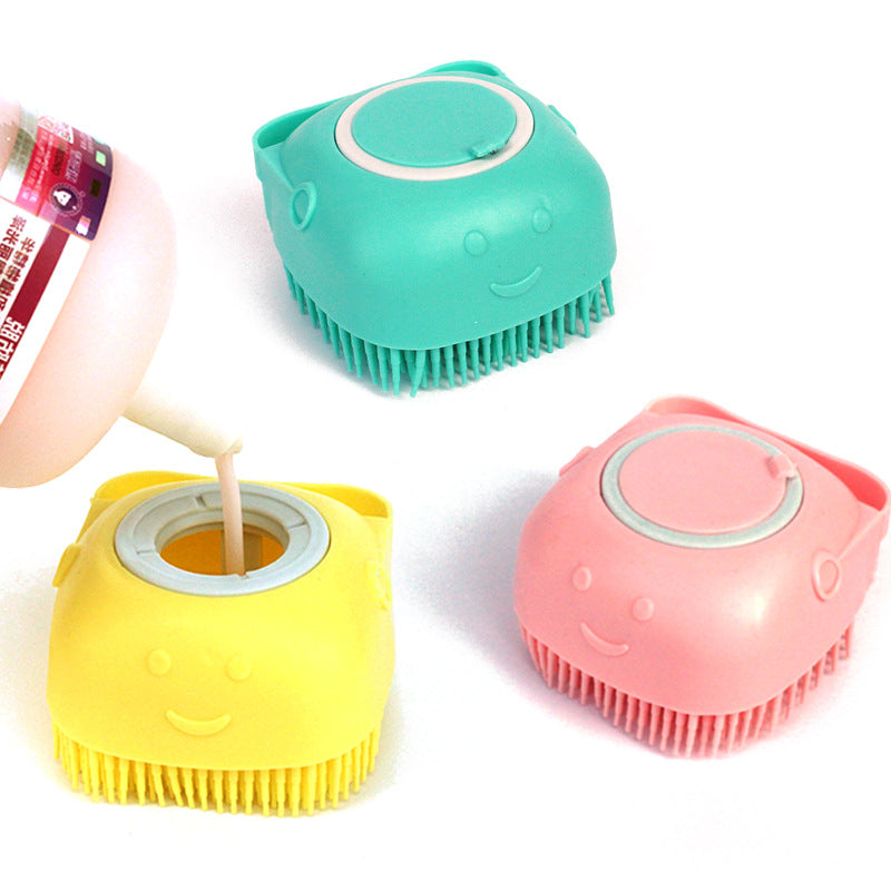 Pet Bathing Massage Brush – Silicone Shampoo Dispensing Glove for Dog & Cat Grooming